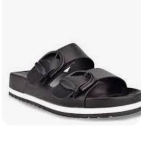 Marc Fisher leather mules Kristane Slide buckle Sandal Women's Black